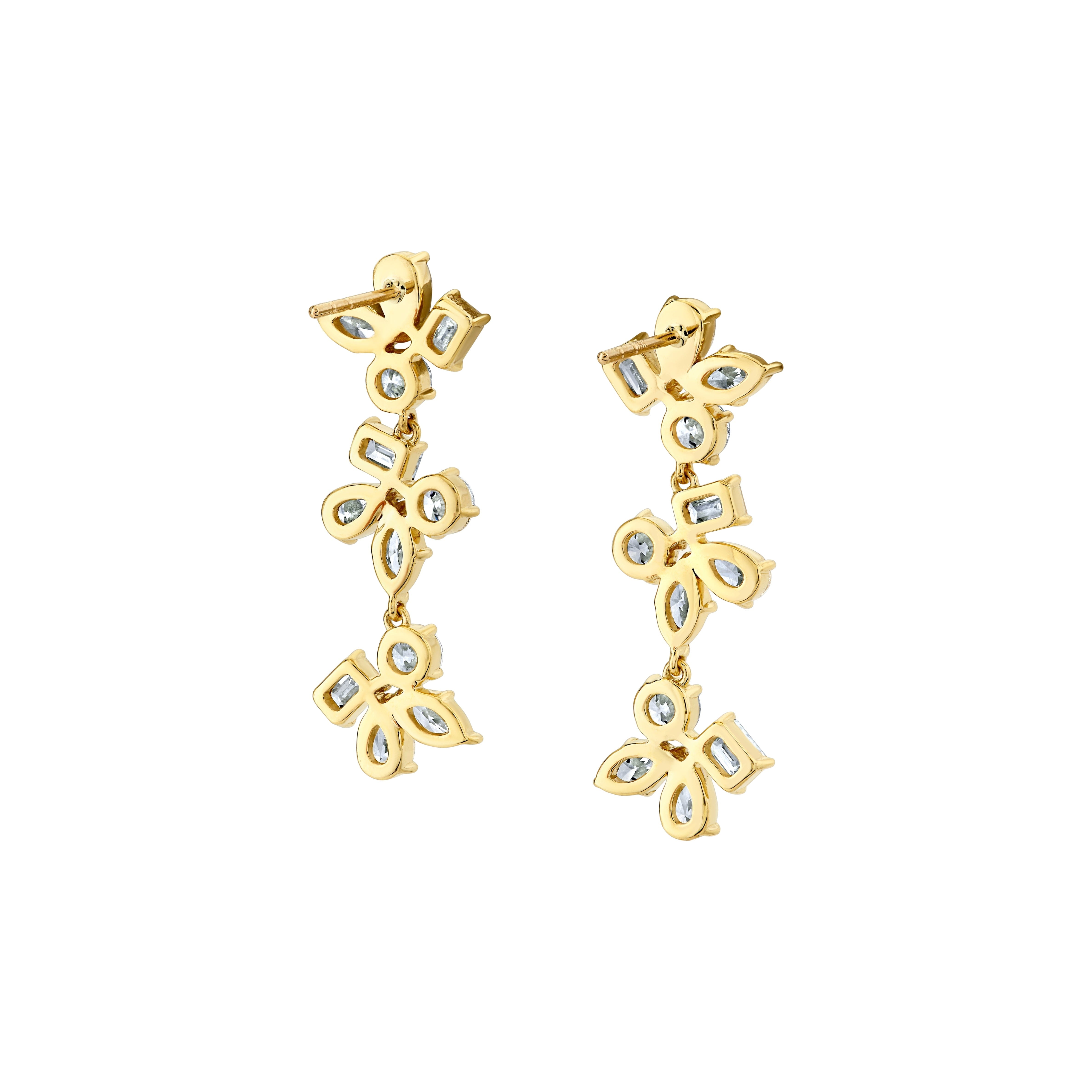 MICHAEL M Fashion Earrings Montage 3 Cluster Drop Earrings