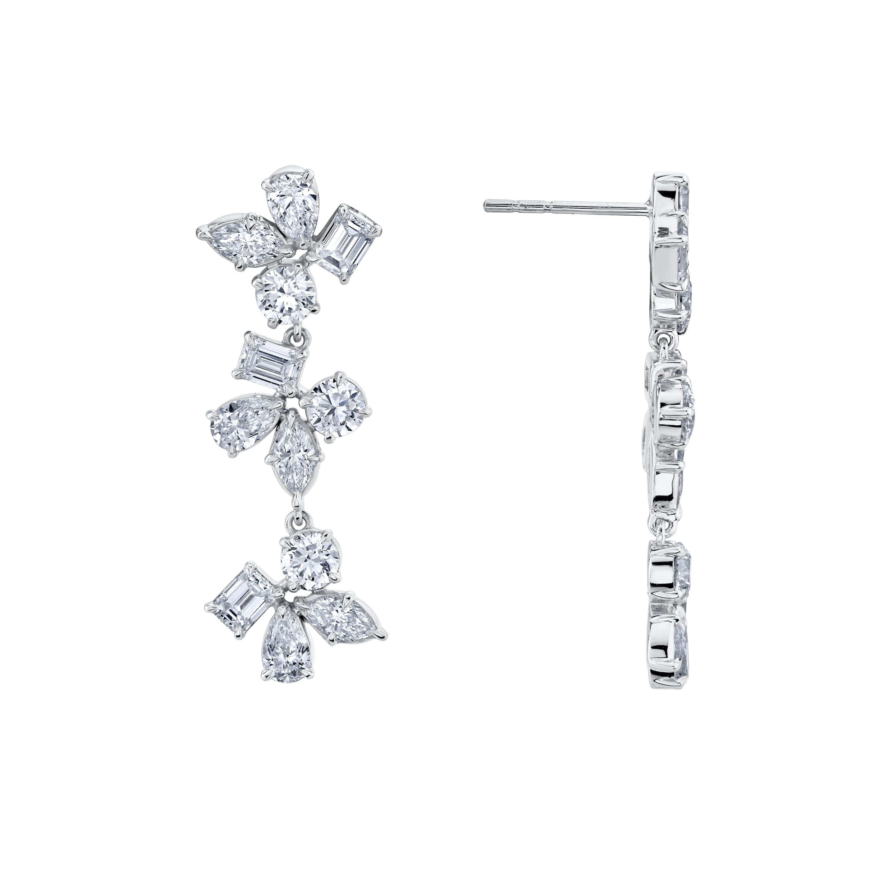 MICHAEL M Fashion Earrings Montage 3 Cluster Drop Earrings