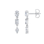 MICHAEL M Fashion Earrings Montage 3 Stone Drop Earrings