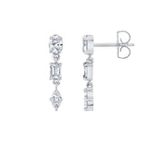 MICHAEL M Fashion Earrings Montage 3 Stone Drop Earrings