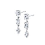 MICHAEL M Fashion Earrings Montage 3 Stone Drop Earrings