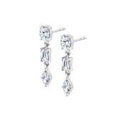 MICHAEL M Fashion Earrings Montage 3 Stone Drop Earrings