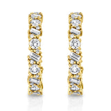 MICHAEL M Fashion Earrings Montage Baguette Cluster Hoops