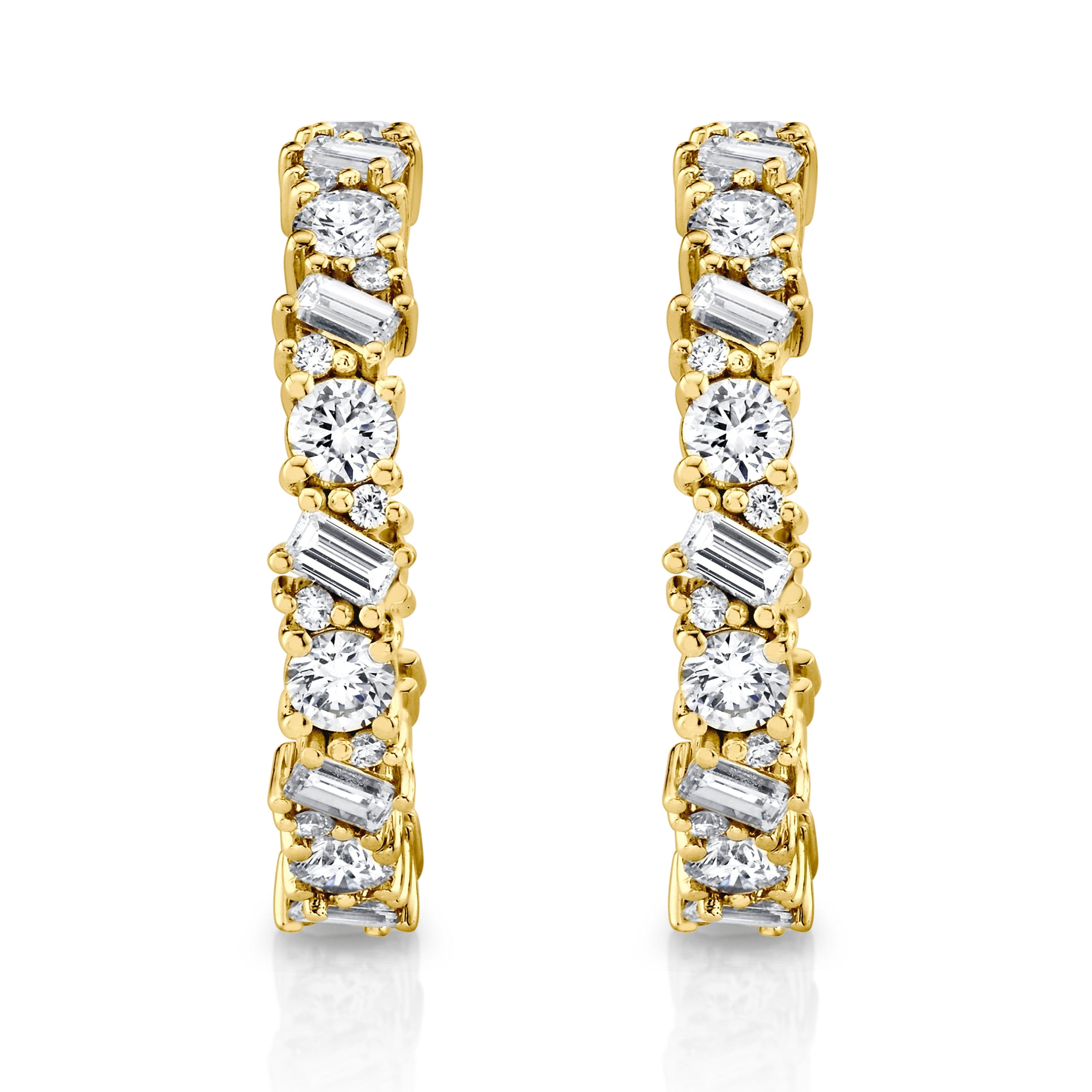 MICHAEL M Fashion Earrings Montage Baguette Cluster Hoops