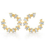 MICHAEL M Fashion Earrings Montage Baguette Front-to-Back Hoops