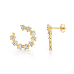 MICHAEL M Fashion Earrings Montage Baguette Front-to-Back Hoops