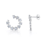 MICHAEL M Fashion Earrings Montage Baguette Front-to-Back Hoops