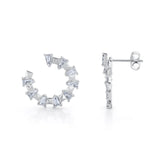 MICHAEL M Fashion Earrings Montage Baguette Front-to-Back Hoops