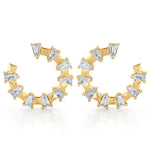 MICHAEL M Fashion Earrings Montage Baguette Front-to-Back Hoops