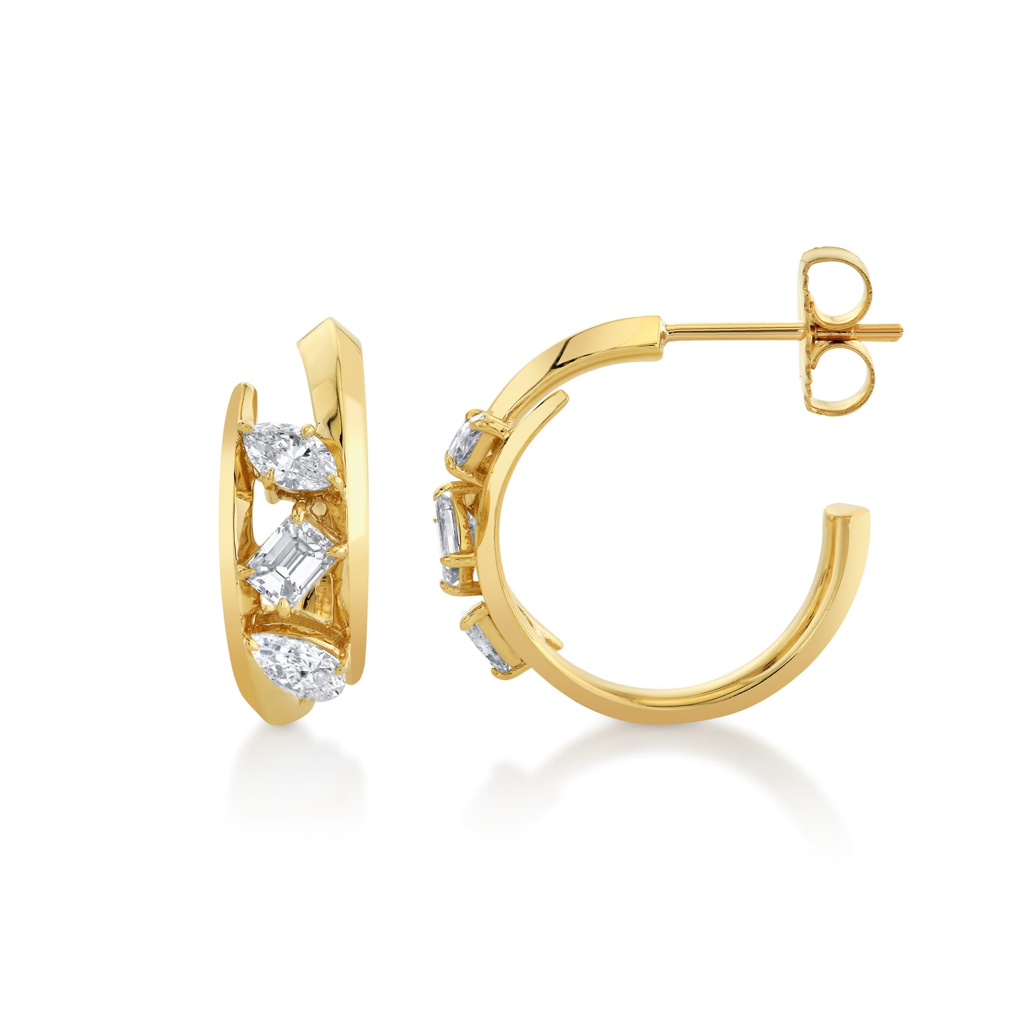 MICHAEL M Fashion Earrings Montage Bypass Hoops