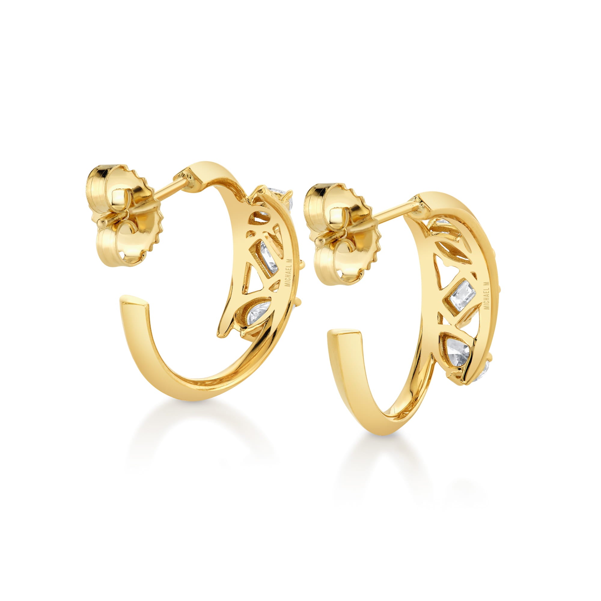 MICHAEL M Fashion Earrings Montage Bypass Hoops