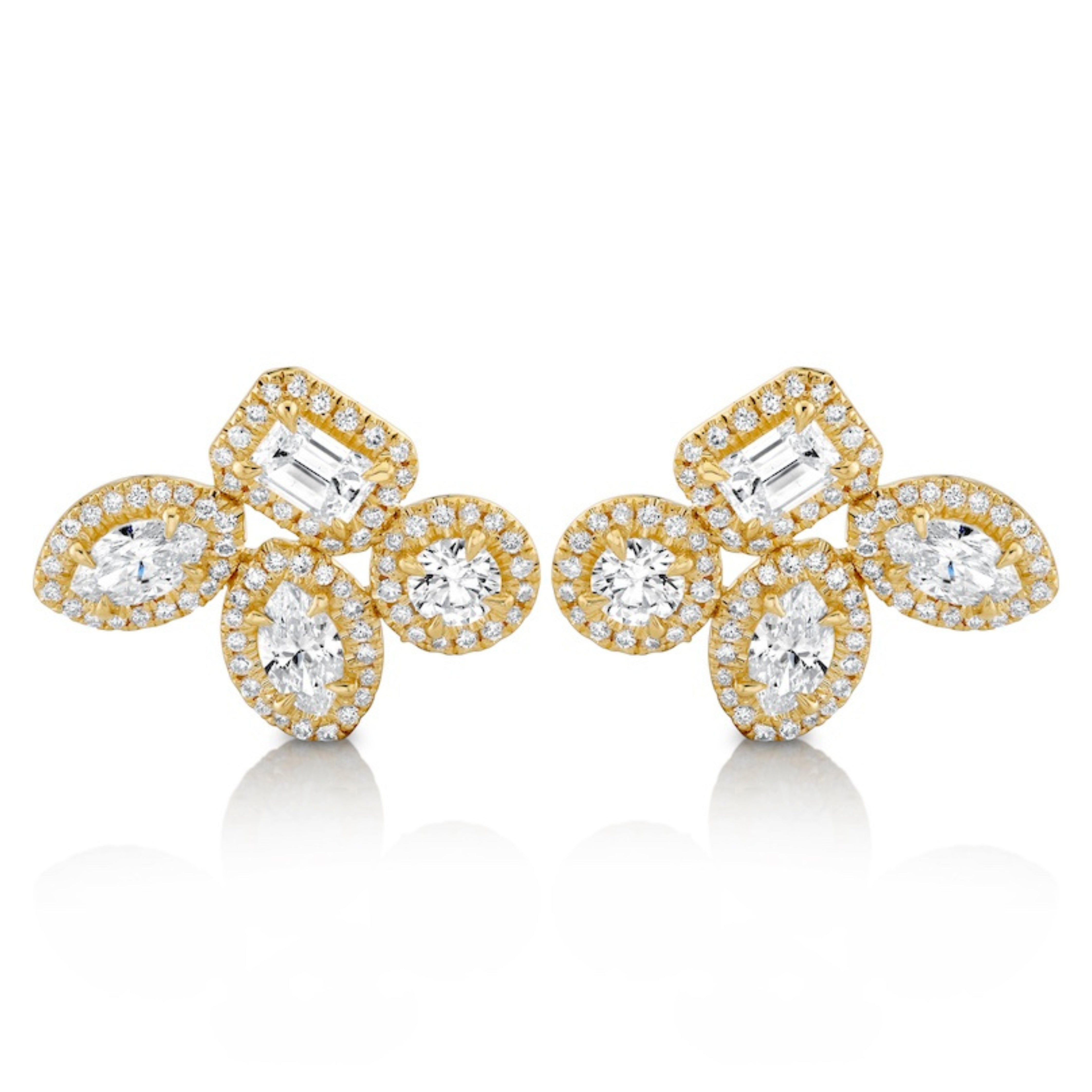 MICHAEL M Fashion Earrings Montage Cluster Stud Halo Earrings