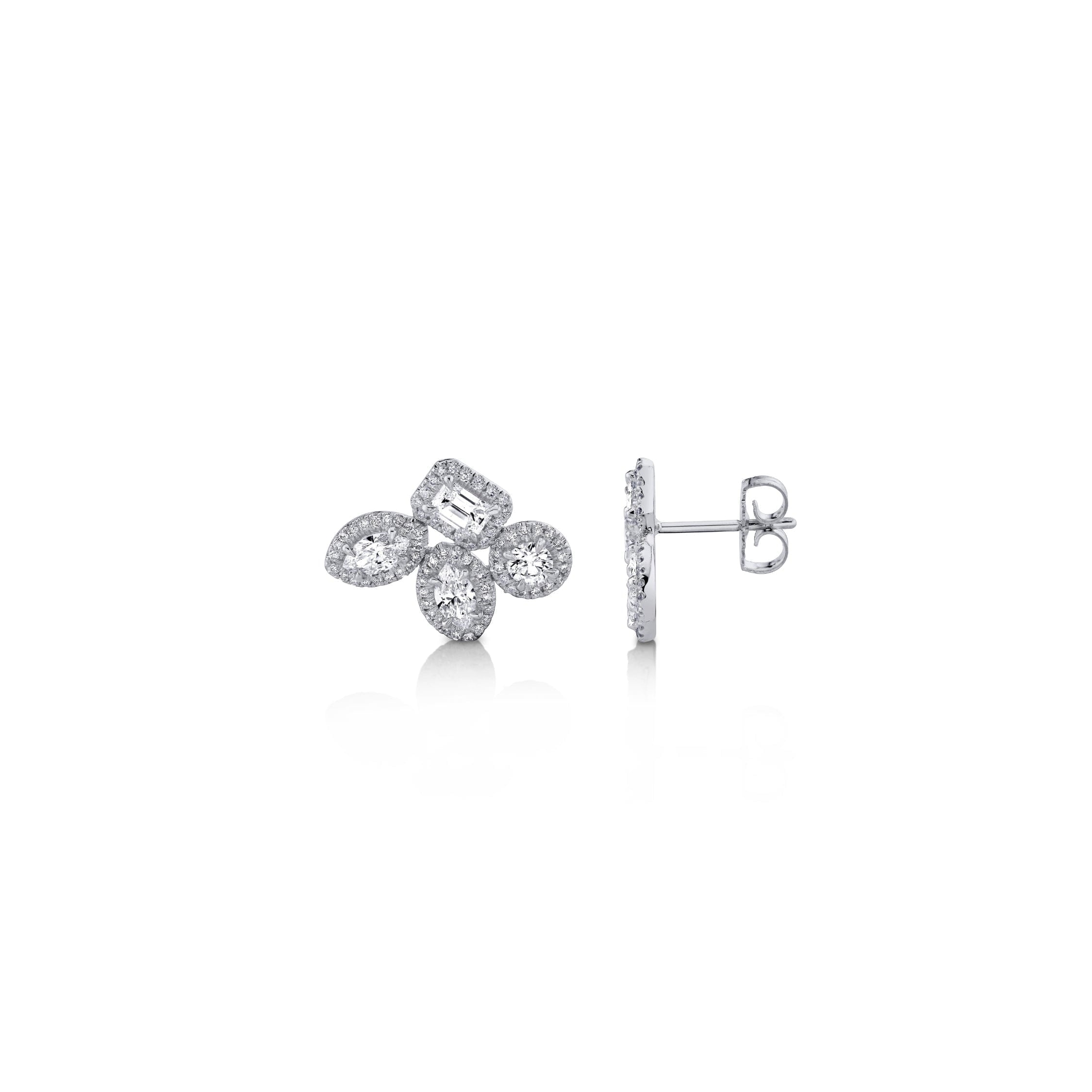 MICHAEL M Fashion Earrings Montage Cluster Stud Halo Earrings