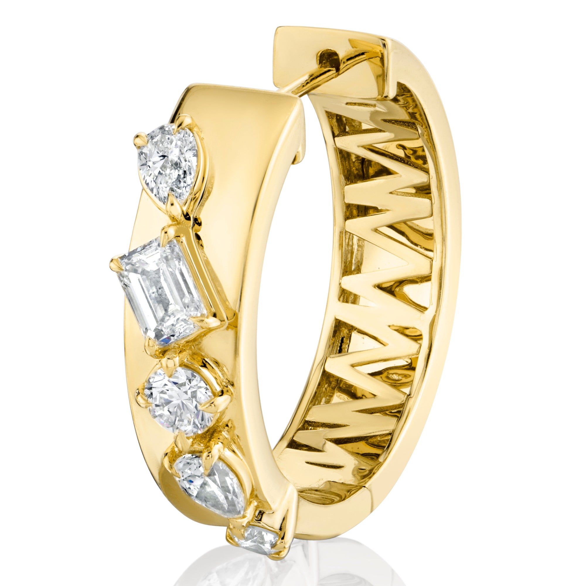 MICHAEL M Fashion Earrings Montage Diamond Cross Hoops