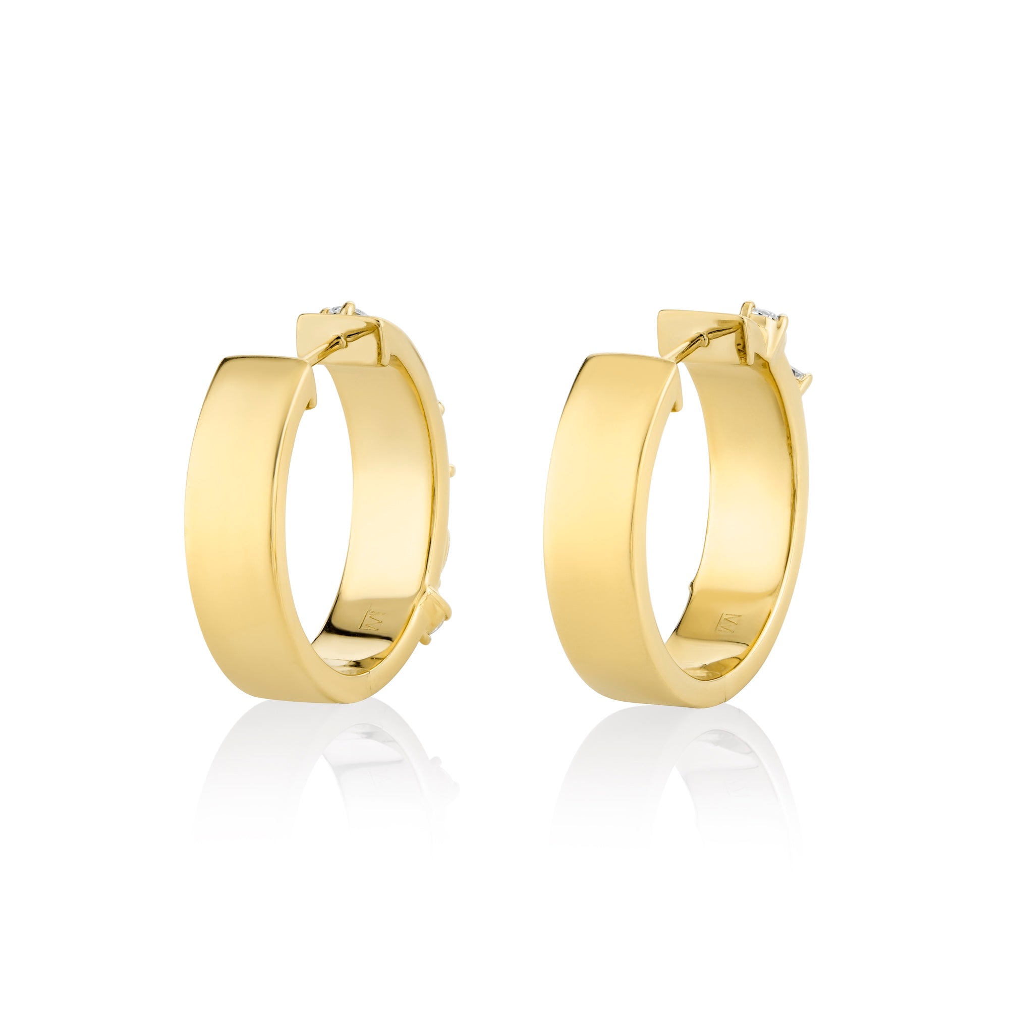MICHAEL M Fashion Earrings Montage Diamond Cross Hoops