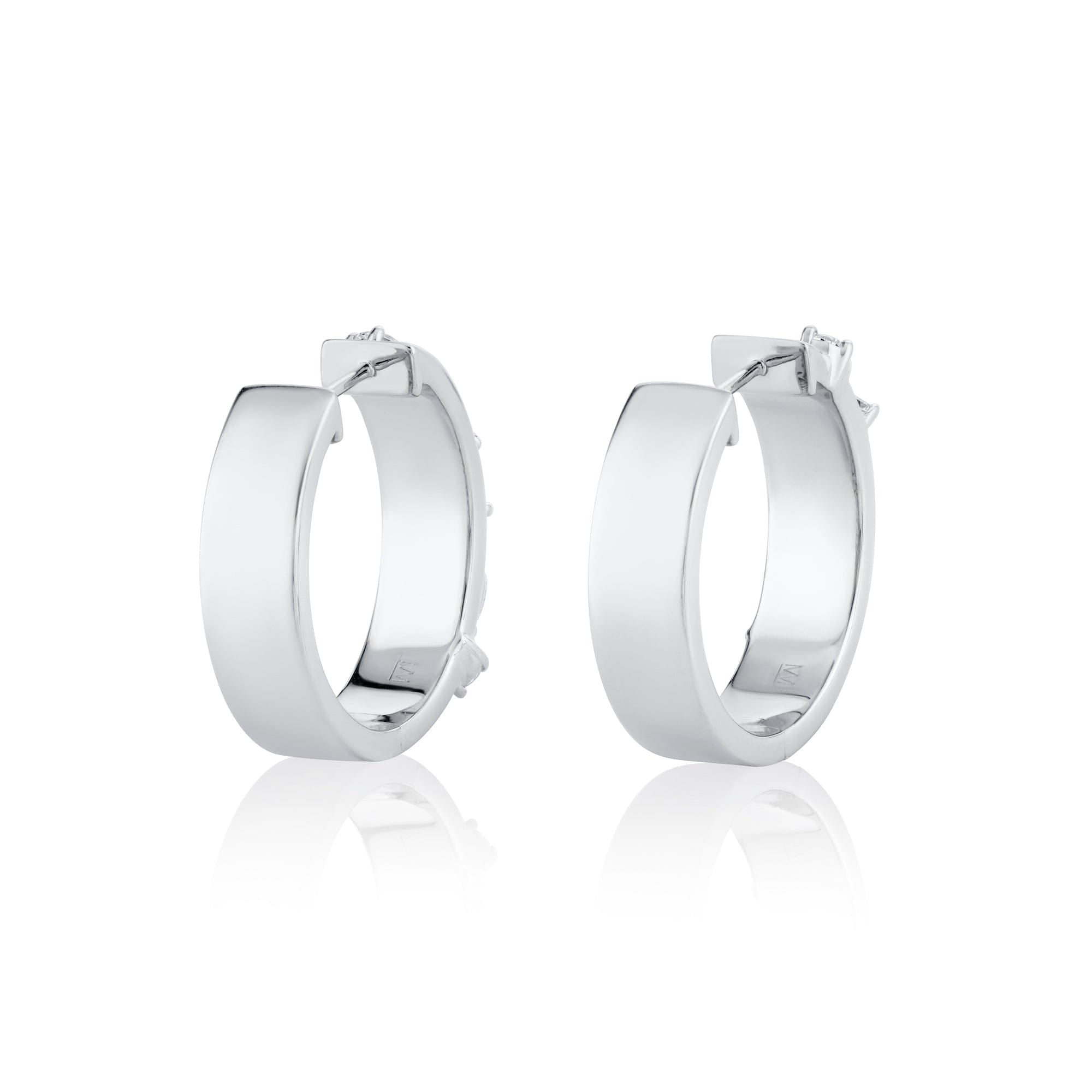MICHAEL M Fashion Earrings Montage Diamond Cross Hoops