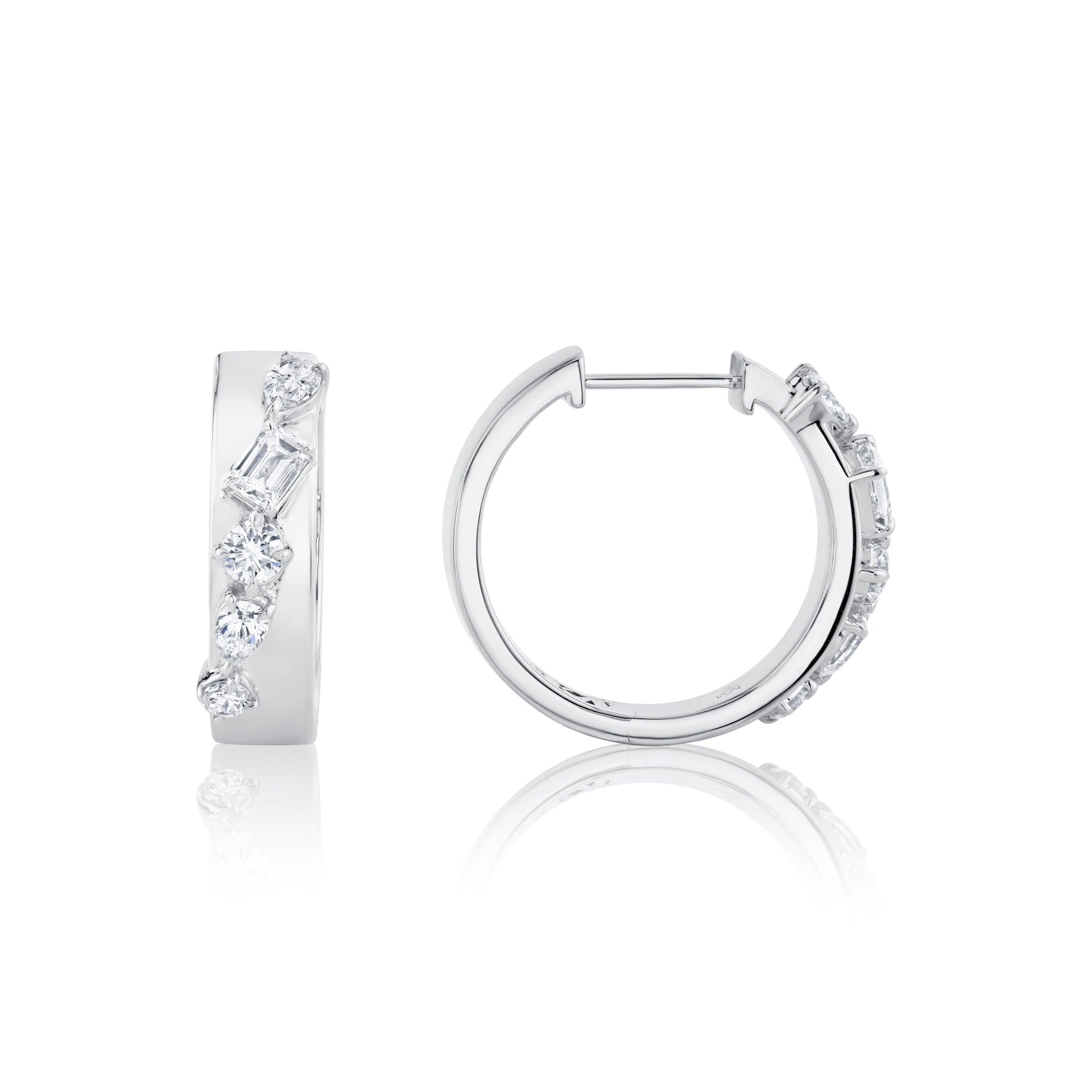 MICHAEL M Fashion Earrings Montage Diamond Cross Hoops