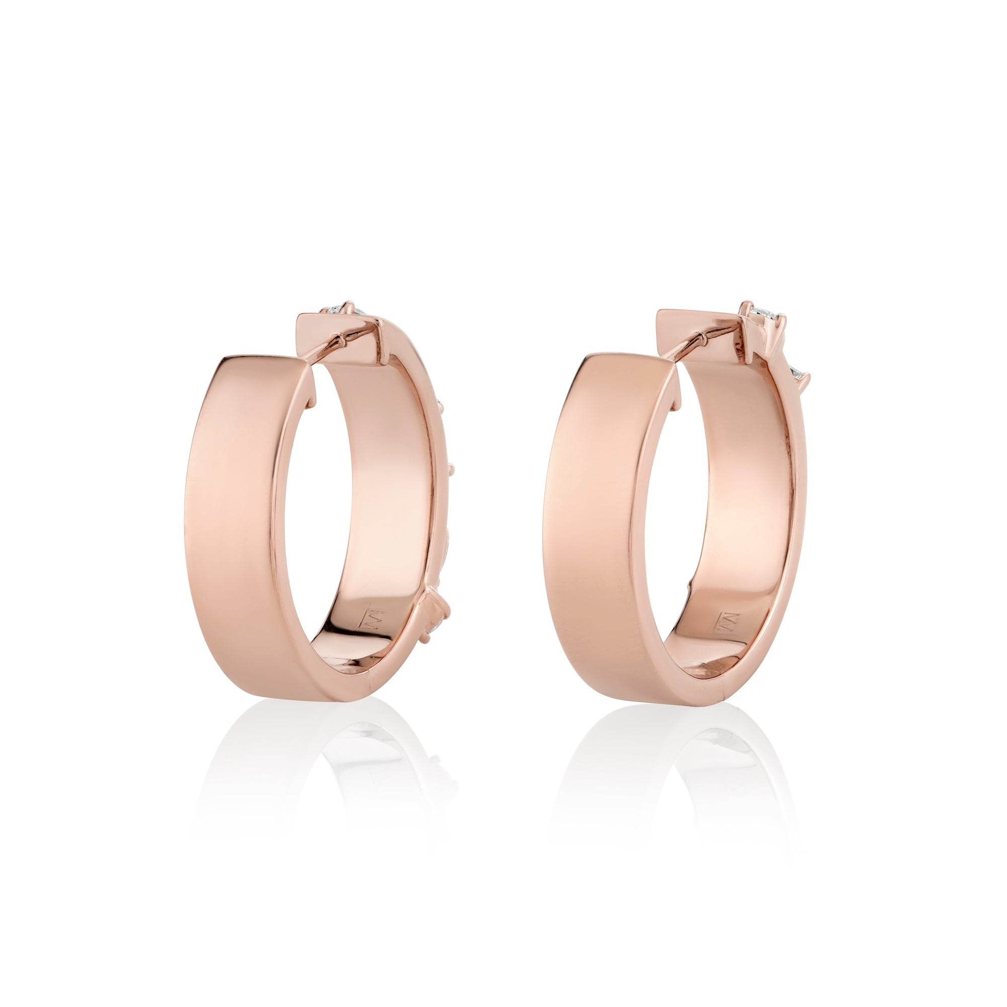 MICHAEL M Fashion Earrings Montage Diamond Cross Hoops
