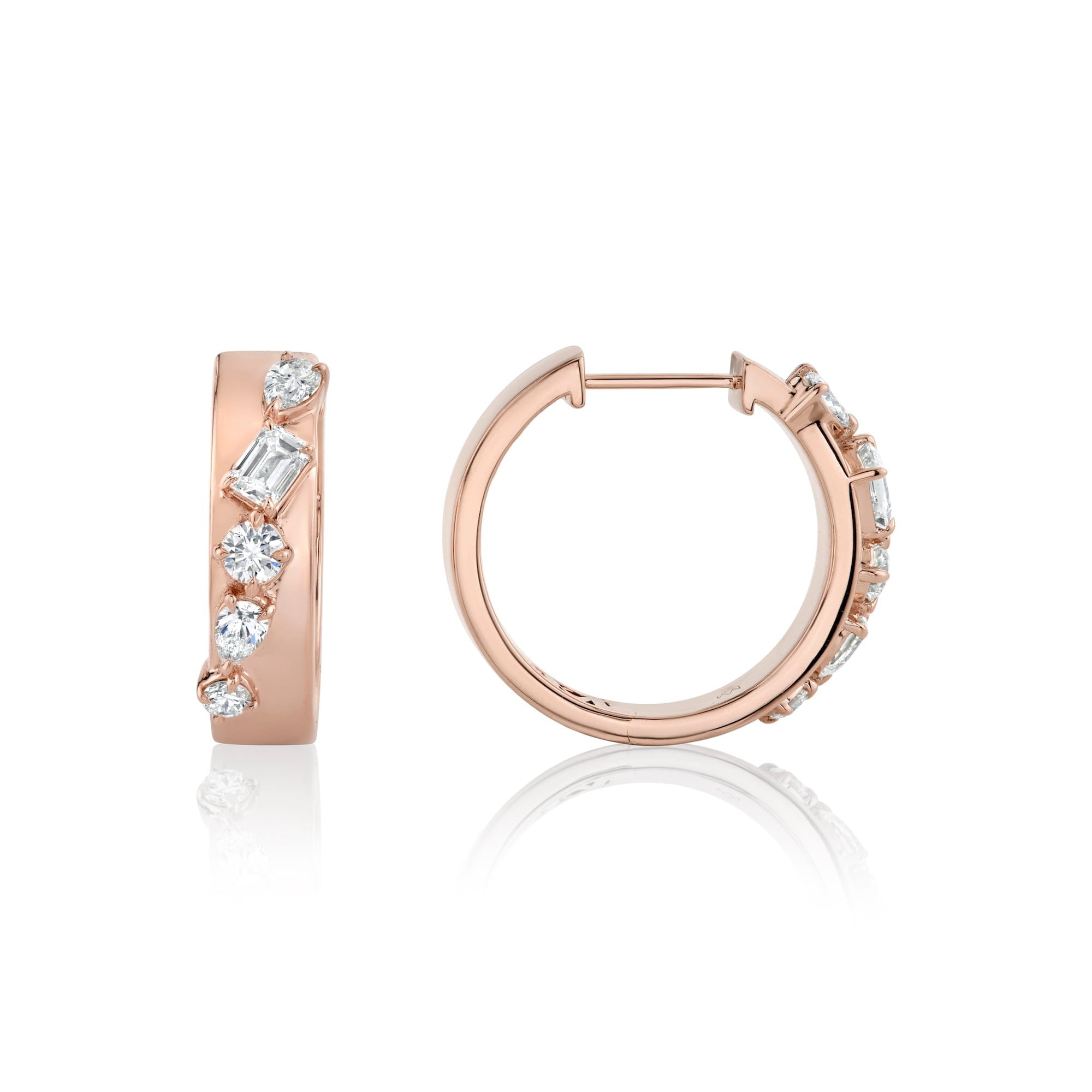 MICHAEL M Fashion Earrings Montage Diamond Cross Hoops