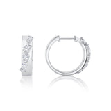 MICHAEL M Fashion Earrings Montage Diamond Cross Hoops