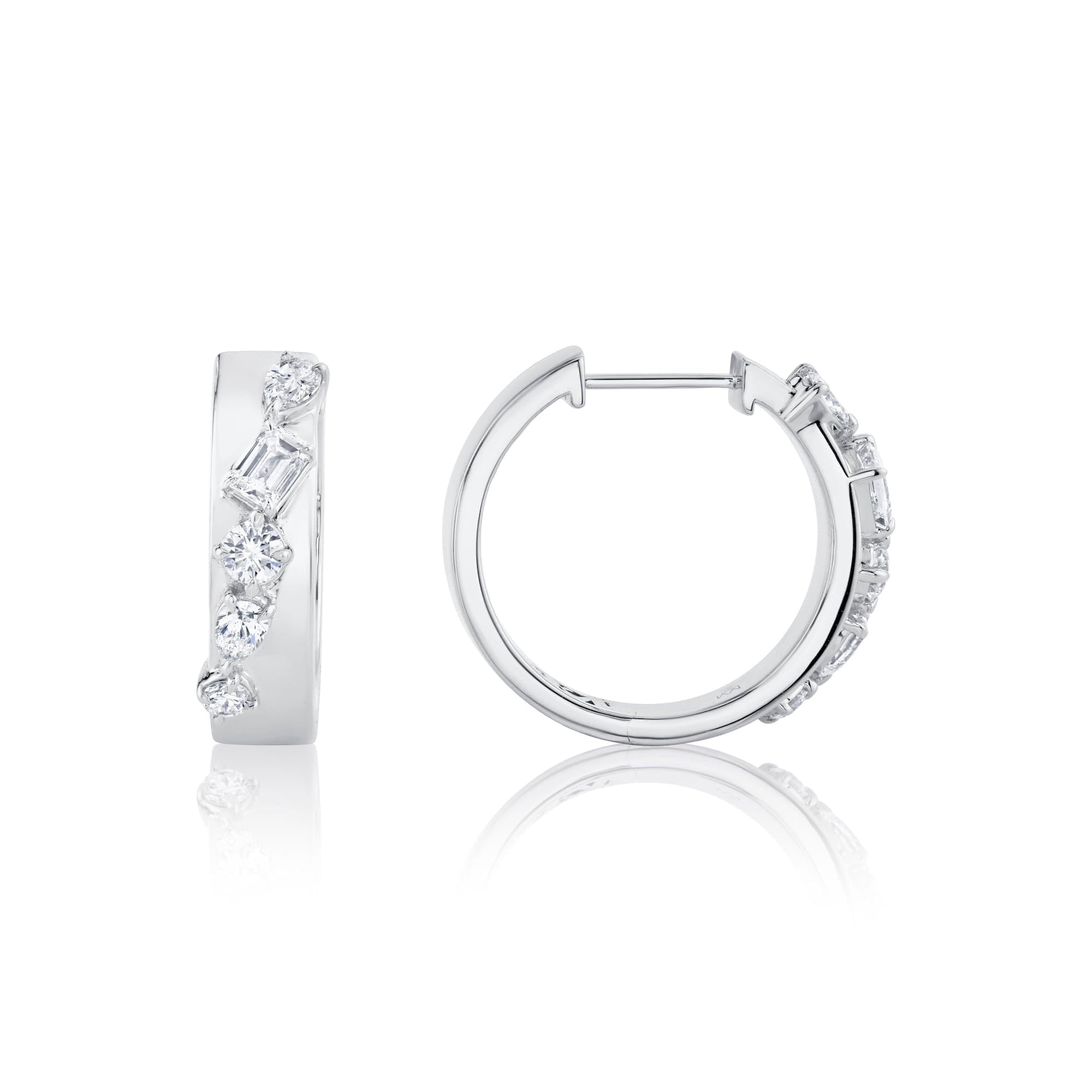 MICHAEL M Fashion Earrings Montage Diamond Cross Hoops