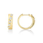 MICHAEL M Fashion Earrings Montage Diamond Cross Hoops