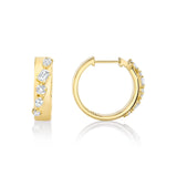 MICHAEL M Fashion Earrings Montage Diamond Cross Hoops