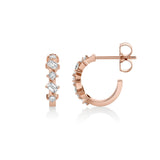 MICHAEL M Fashion Earrings Montage Emerald and Princess Cut Diamond Hoops