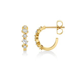 MICHAEL M Fashion Earrings Montage Emerald and Princess Cut Diamond Hoops