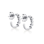 MICHAEL M Fashion Earrings Montage Emerald and Princess Cut Diamond Hoops