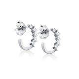 MICHAEL M Fashion Earrings Montage Emerald and Princess Cut Diamond Hoops