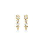 MICHAEL M Fashion Earrings Montage Emerald and Princess Cut Diamond Hoops