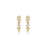 MICHAEL M Fashion Earrings Montage Emerald and Princess Cut Diamond Hoops