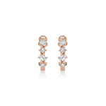 MICHAEL M Fashion Earrings Montage Emerald and Princess Cut Diamond Hoops