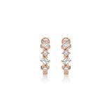 MICHAEL M Fashion Earrings Montage Emerald and Princess Cut Diamond Hoops