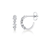 MICHAEL M Fashion Earrings Montage Emerald and Princess Cut Diamond Hoops