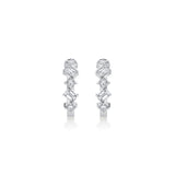 MICHAEL M Fashion Earrings Montage Emerald and Princess Cut Diamond Hoops