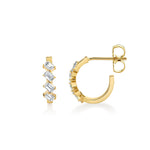 MICHAEL M Fashion Earrings Montage Emerald Cut Diamond Hoops