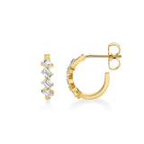 MICHAEL M Fashion Earrings Montage Emerald Cut Diamond Hoops