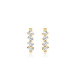MICHAEL M Fashion Earrings Montage Emerald Cut Diamond Hoops