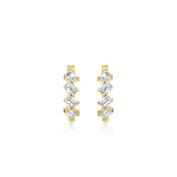 MICHAEL M Fashion Earrings Montage Emerald Cut Diamond Hoops