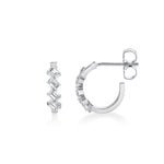 MICHAEL M Fashion Earrings Montage Emerald Cut Diamond Hoops