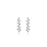 MICHAEL M Fashion Earrings Montage Emerald Cut Diamond Hoops