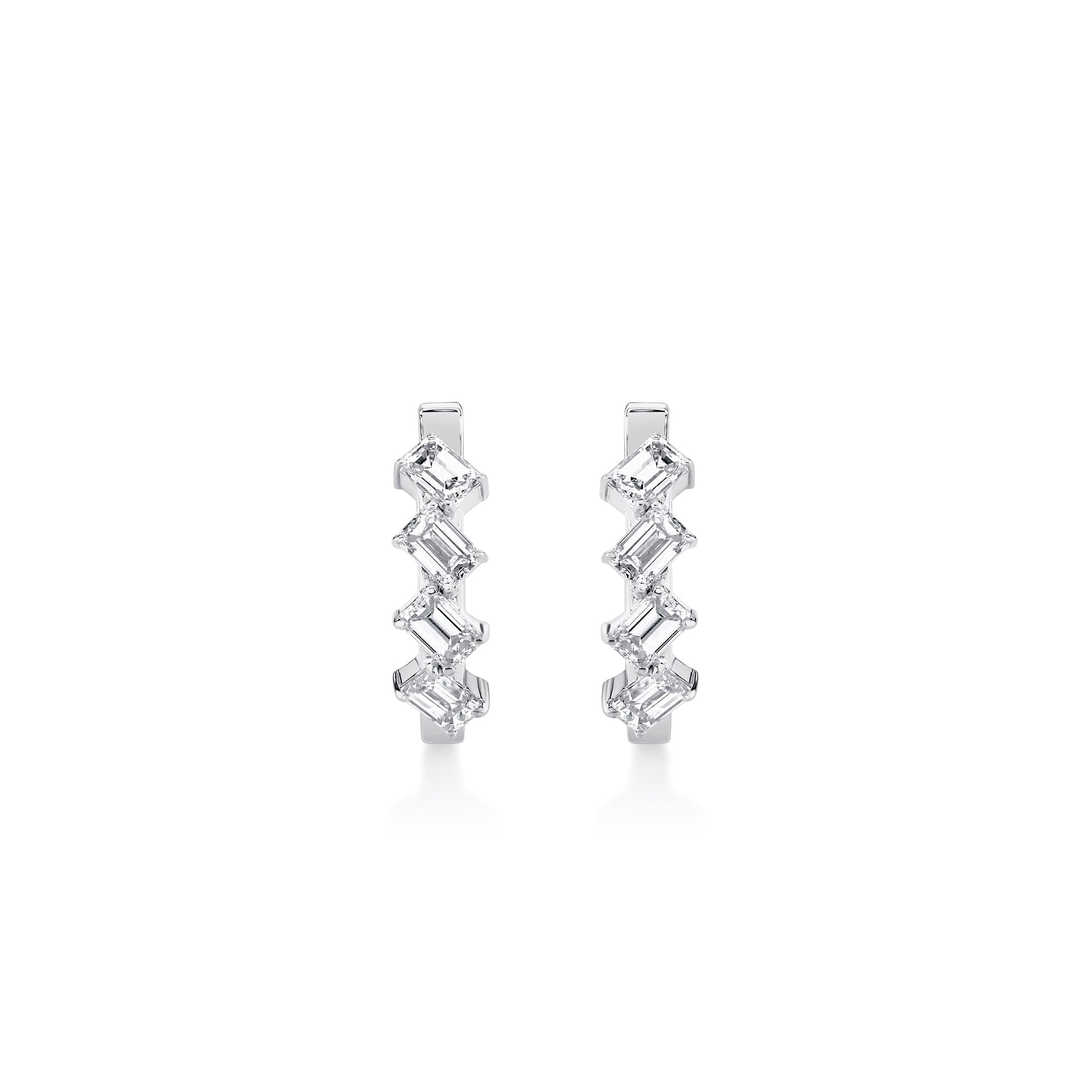 MICHAEL M Fashion Earrings Montage Emerald Cut Diamond Hoops