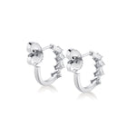 MICHAEL M Fashion Earrings Montage Emerald Cut Diamond Hoops