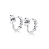 MICHAEL M Fashion Earrings Montage Emerald Cut Diamond Hoops