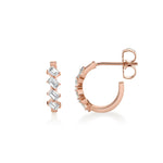 MICHAEL M Fashion Earrings Montage Emerald Cut Diamond Hoops