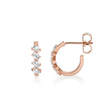 MICHAEL M Fashion Earrings Montage Emerald Cut Diamond Hoops