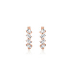 MICHAEL M Fashion Earrings Montage Emerald Cut Diamond Hoops