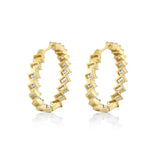 MICHAEL M Fashion Earrings Montage Emerald Hoop Earrings